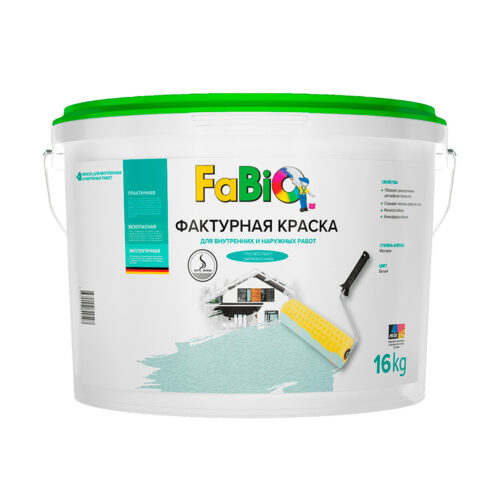 Фактурная краска FABIO для внутренних и наружных работ (9 кг)